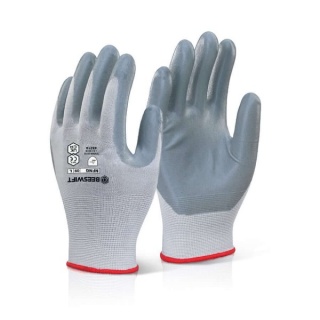 Beeswift NFNG Nitrile Foam Nylon Glove Grey